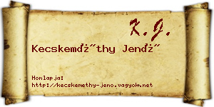 Kecskeméthy Jenő névjegykártya