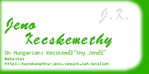 jeno kecskemethy business card